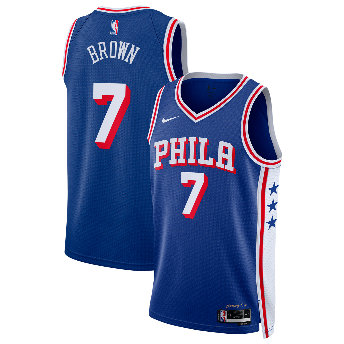Philadelphia 76ers NBA Nike Icon Edition Swingman Jersey - Royal - Jaylen Brown - Youth