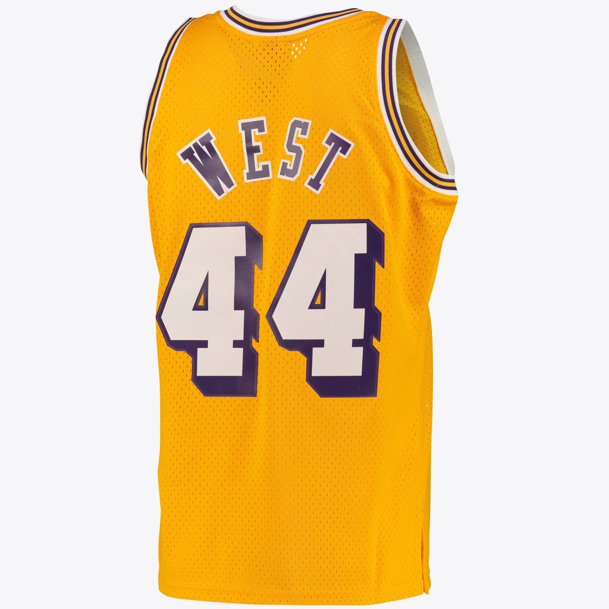 Los Angeles Lakers NBA Jerry West Road Swingman Jersey By Mitchell & Ness - Light Gold - Men's