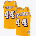 Los Angeles Lakers NBA Jerry West Road Swingman Jersey By Mitchell & Ness - Light Gold - Men's