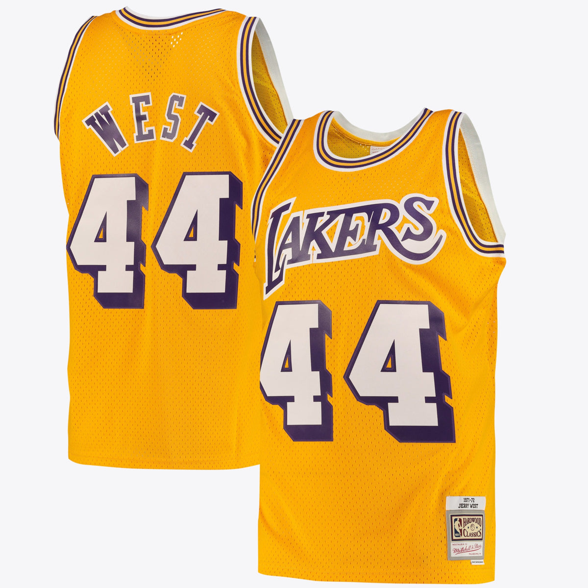 Los Angeles Lakers NBA Jerry West Road Swingman Jersey By Mitchell & Ness - Light Gold - Men's