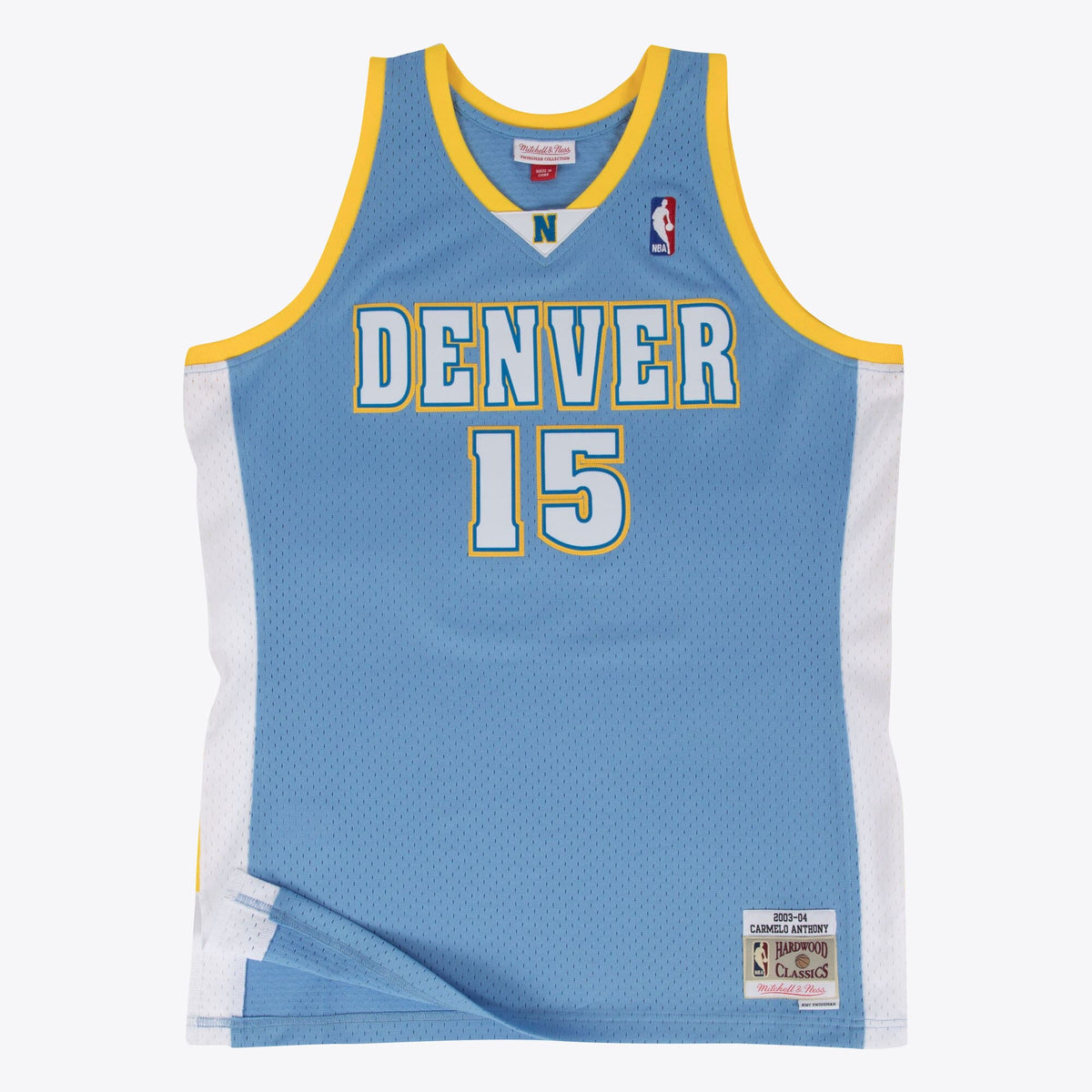 Denver Nuggets NBA Carmelo Anthony 2003-04 Hardwood Classics Road Swingman Jersey By Mitchell & Ness - Blue - Men's