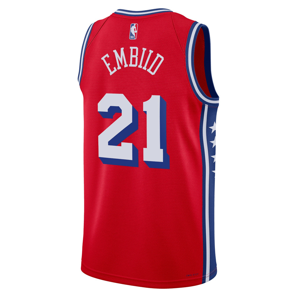 Philadelphia 76ers NBA Jordan Statement Edition Swingman Jersey - Red - Joel Embiid - Unisex