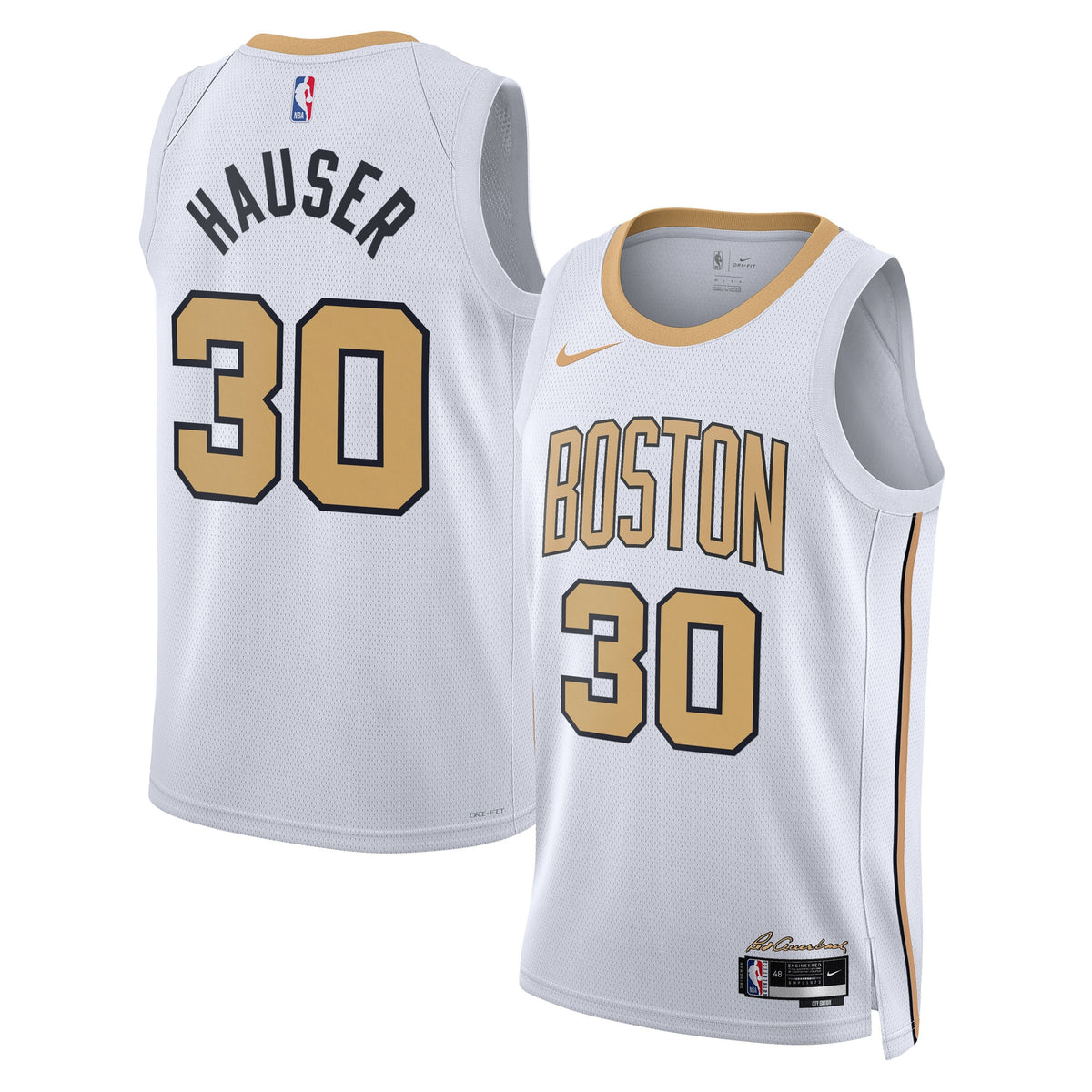 Boston Celtics NBA Nike 2025/26 City Edition Swingman Jersey - White - Sam Hauser - Unisex