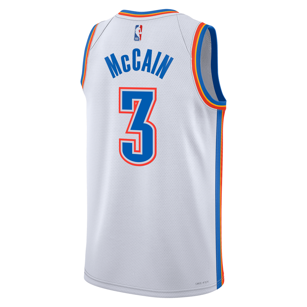 Oklahoma City Thunder NBA Nike Association Edition Swingman Jersey - White - Jared McCain - Unisex