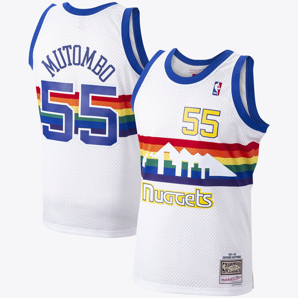 Denver Nuggets NBA Dikembe Mutombo 1991 Hardwood Classics Home Swingman Jersey By Mitchell & Ness - White - Men's