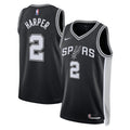San Antonio Spurs NBA Nike Icon Edition Swingman Jersey 2025 First Round Draft Pick - Black - Dylan Harper - Unisex
