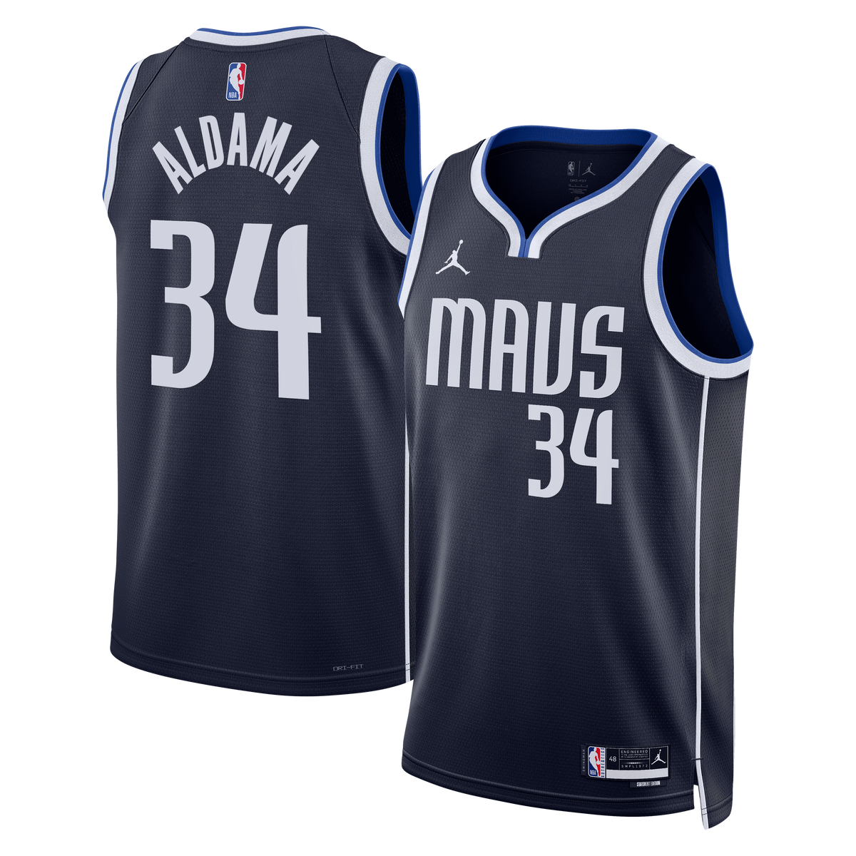 Dallas Mavericks NBA Jordan Brand Statement Edition Swingman Jersey - Navy - Santi Aldama - Unisex