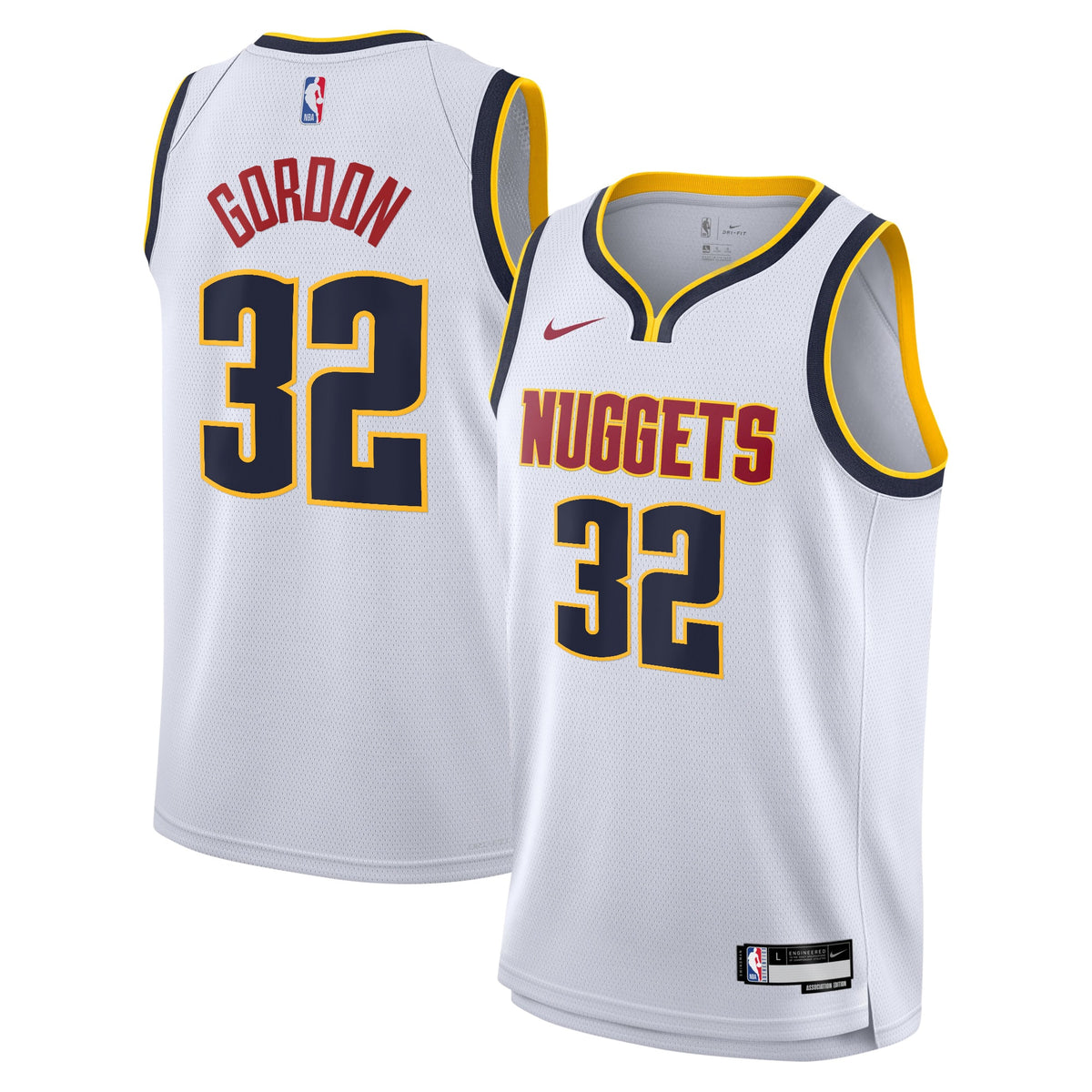 Denver Nuggets NBA Nike Association Swingman Jersey - White - Aaron Gordon - Youth