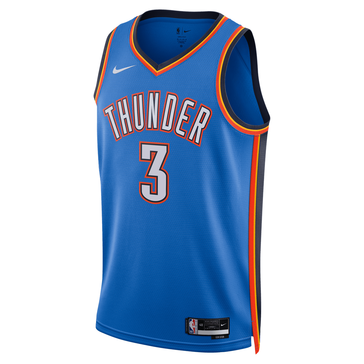 Oklahoma City Thunder NBA Nike Icon Edition Swingman Jersey - Blue - Jared McCain - Unisex