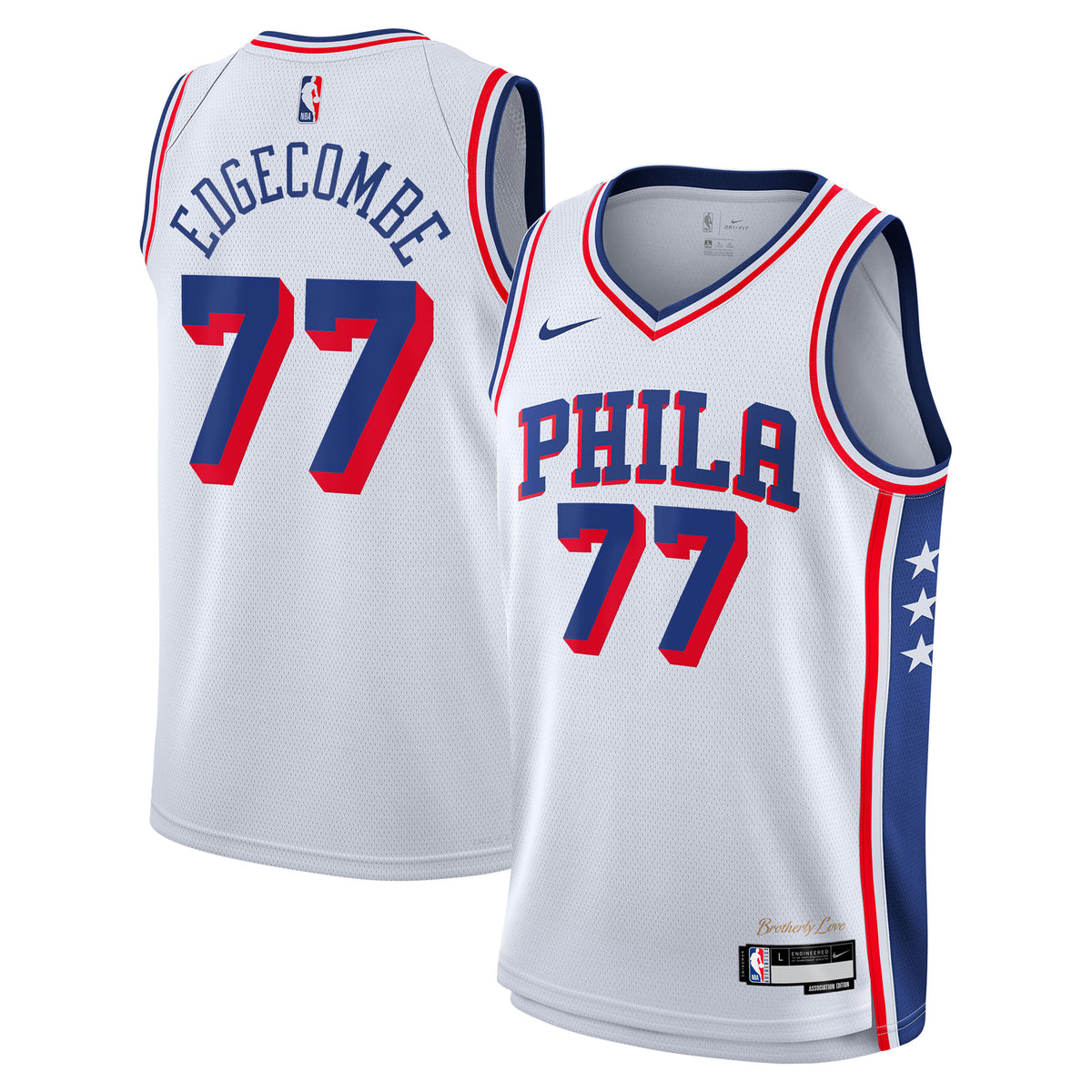 Philadelphia 76ers NBA Nike Association Edition Swingman Jersey - White - VJ Edgecombe - Youth