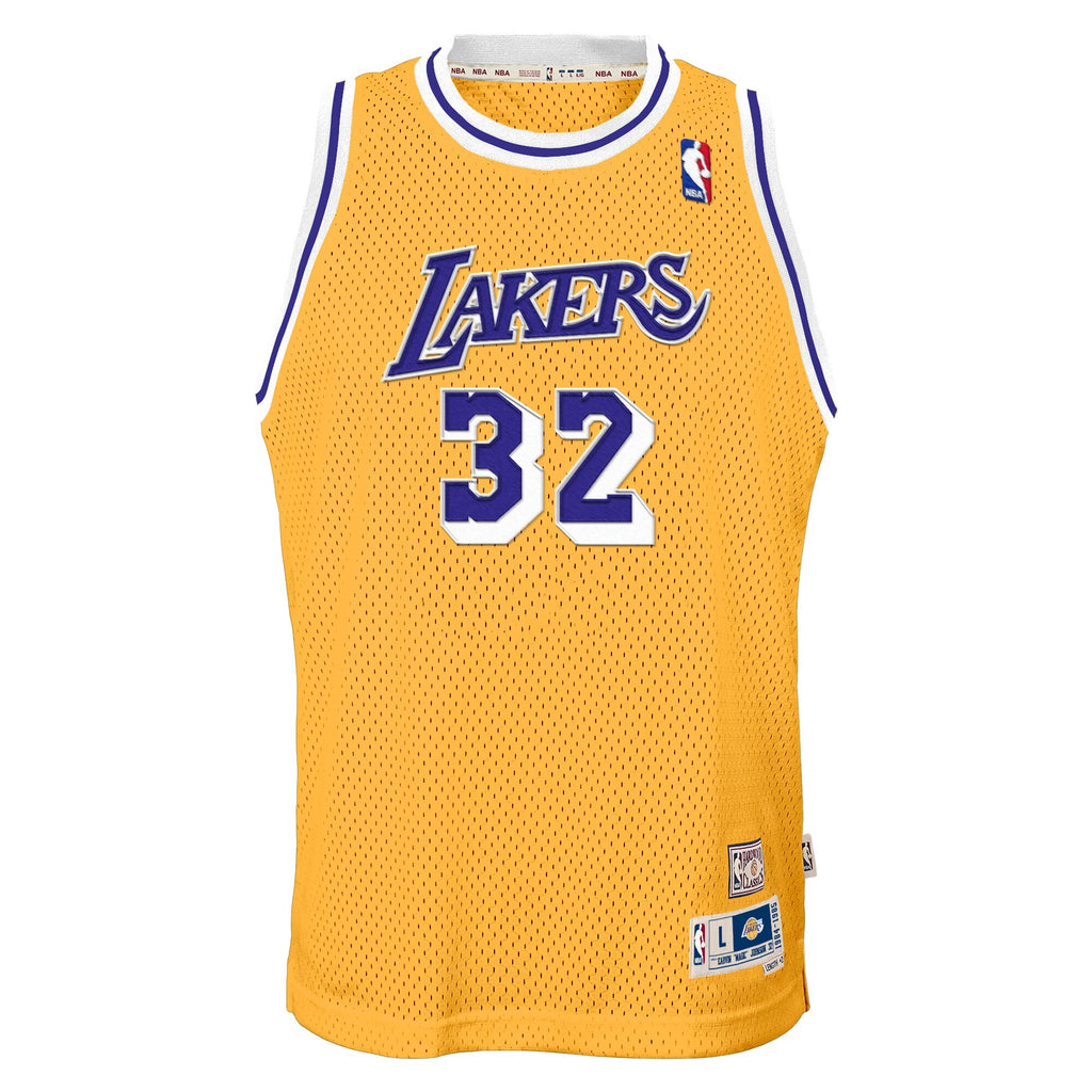Los Angeles Lakers NBA Magic Johnson 1984-85 Hardwood Classics Home Swingman Jersey - Light Gold - Youth