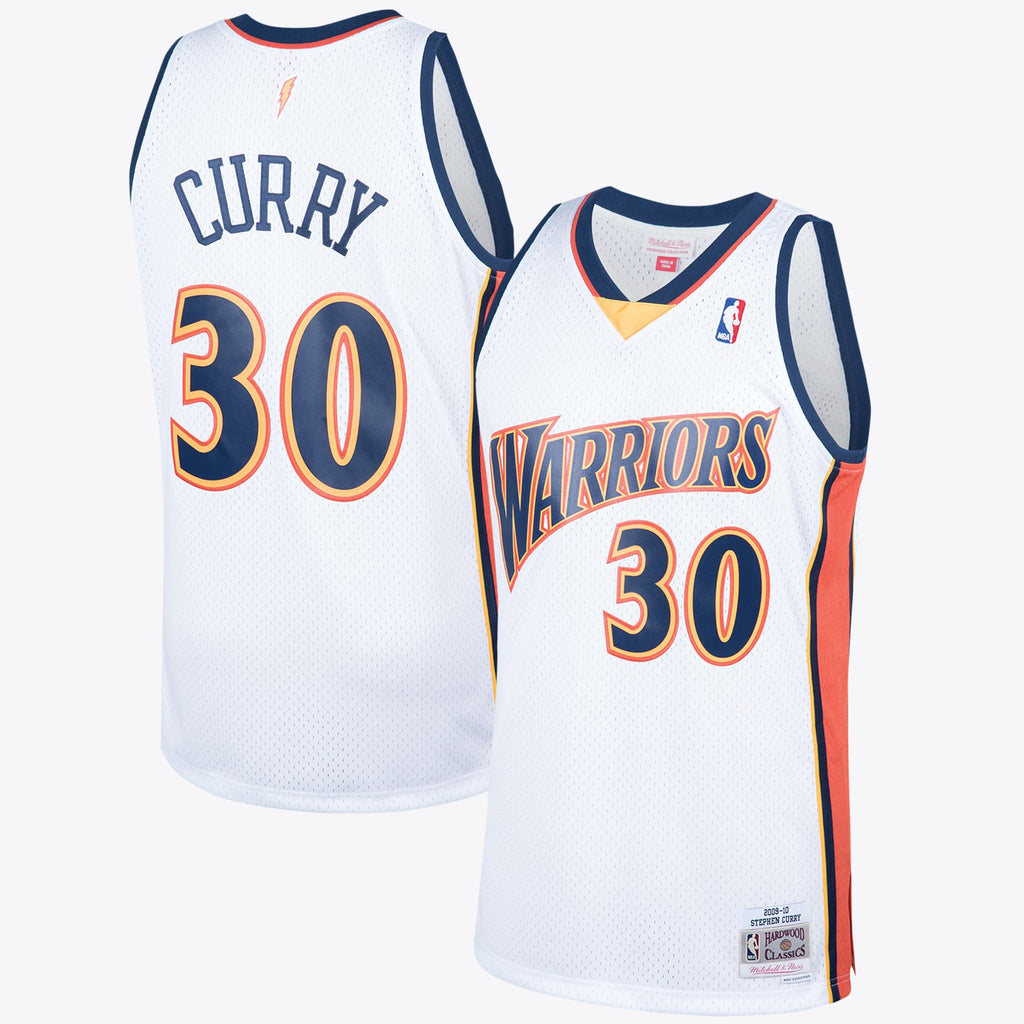 Golden State Warriors NBA 2009 Steph Curry Hardwood Classics Home Swingman Jersey By Mitchell & Ness - White - Men's