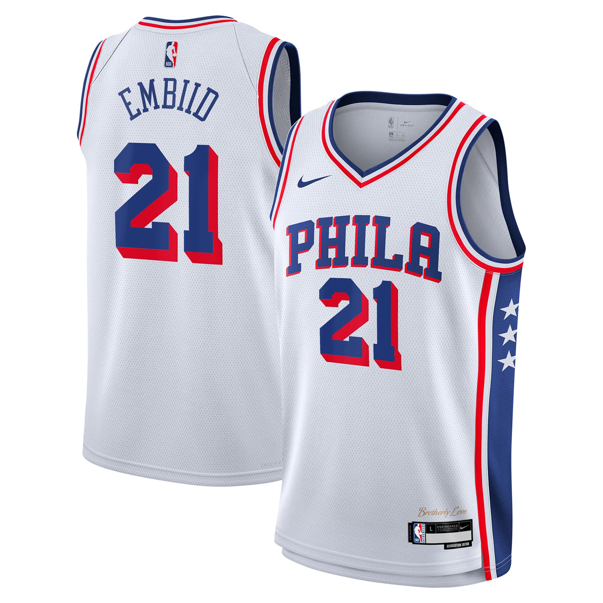 Philadelphia 76ers NBA Nike Association Edition Swingman Jersey - White - Joel Embiid - Youth