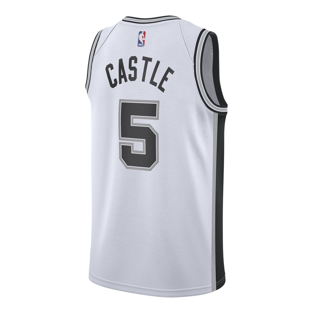 San Antonio Spurs NBA Nike Association Edition Swingman Jersey – White - Stephon Castle - Youth