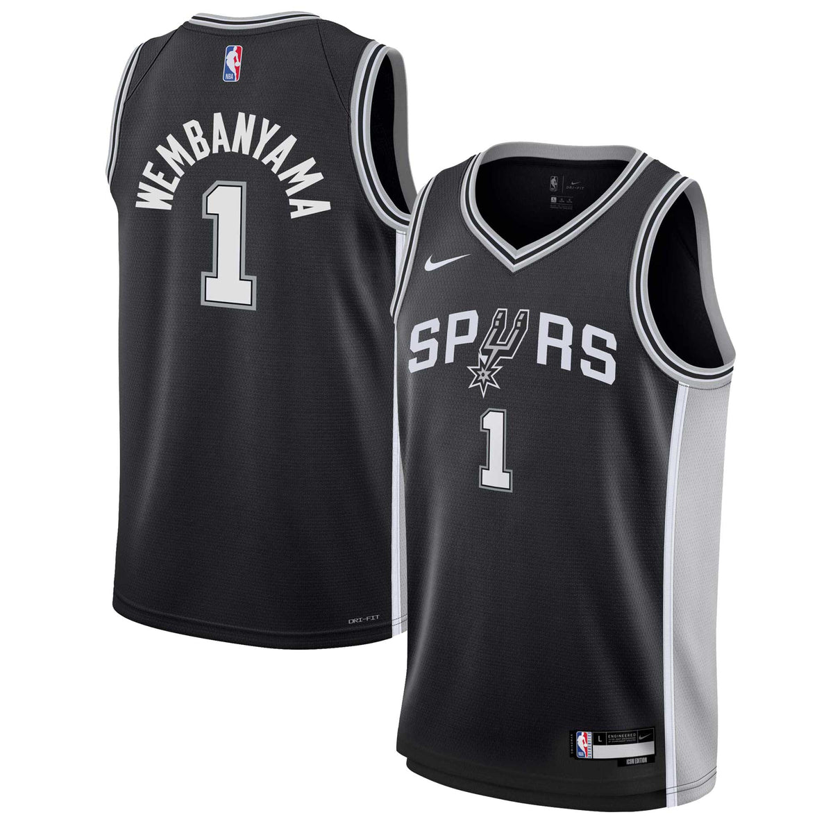 San Antonio Spurs NBA Nike Icon Swingman Jersey - Victor Wembanyama - Youth