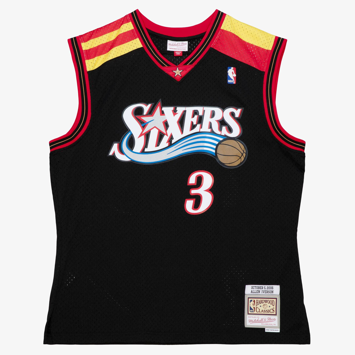 Philadelphia 76ers NBA Mitchell & Ness Allen Iverson 2006 Alternate Spain Authentic Jersey - Black