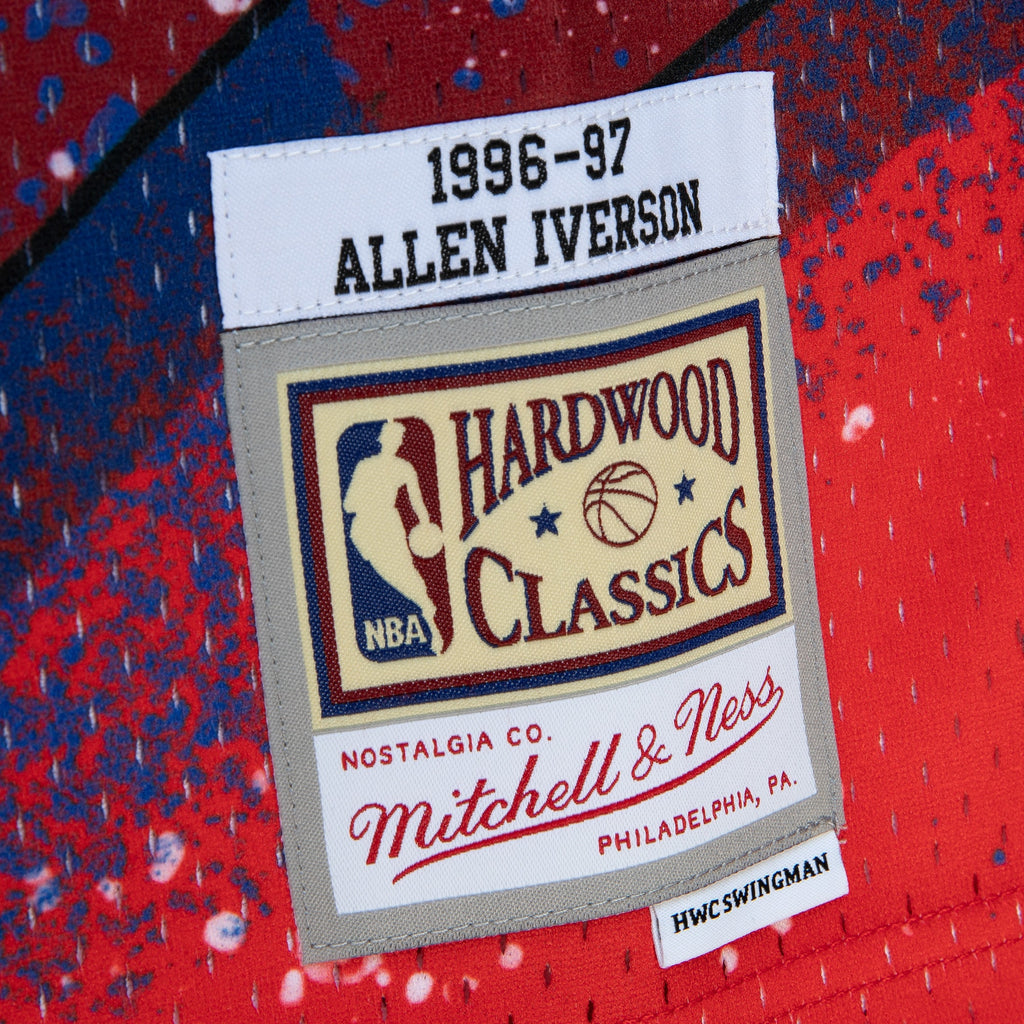 Philadelphia 76ers NBA Mitchell & Ness Allen Iverson 1996 Hyper Hoops Swingman Jersey - Scarlet