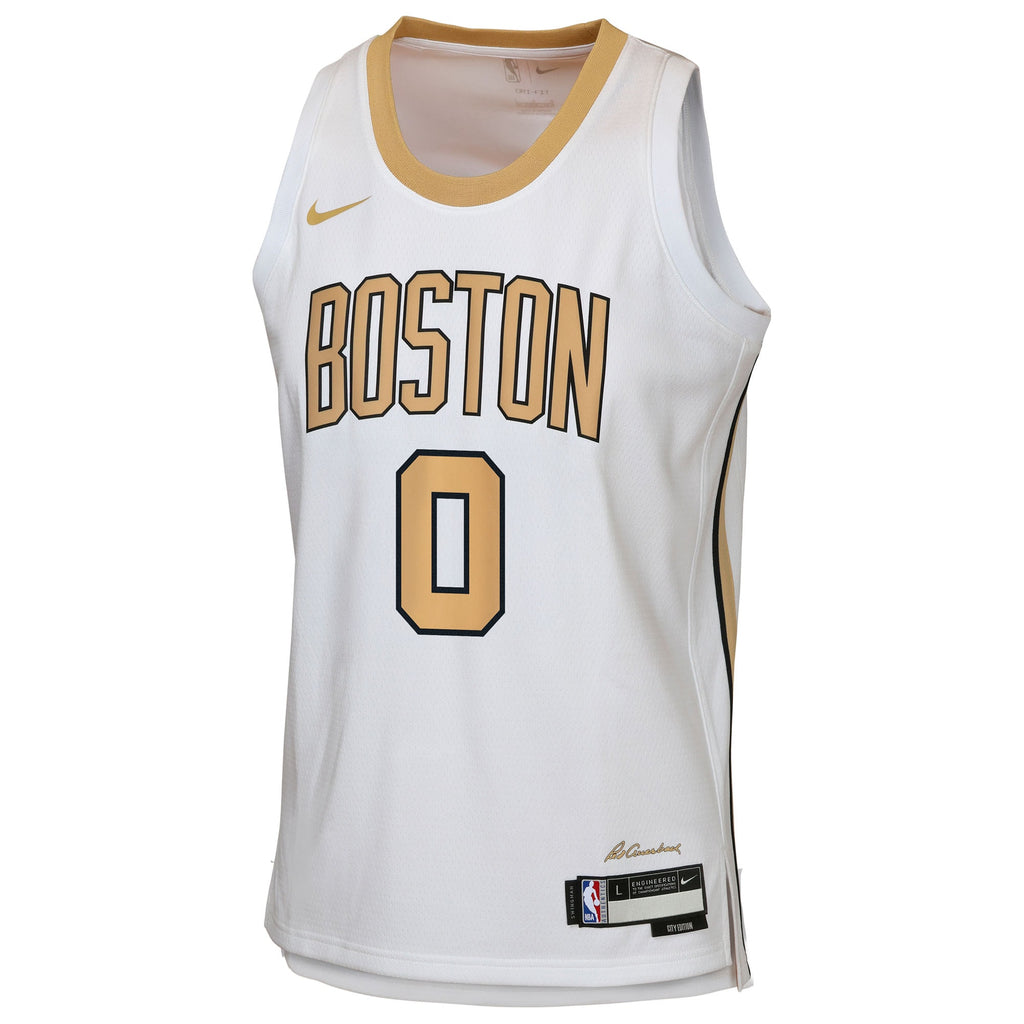 Boston Celtics NBA Nike 2025/26 City Edition Swingman Jersey - White - Jayson Tatum - Youth