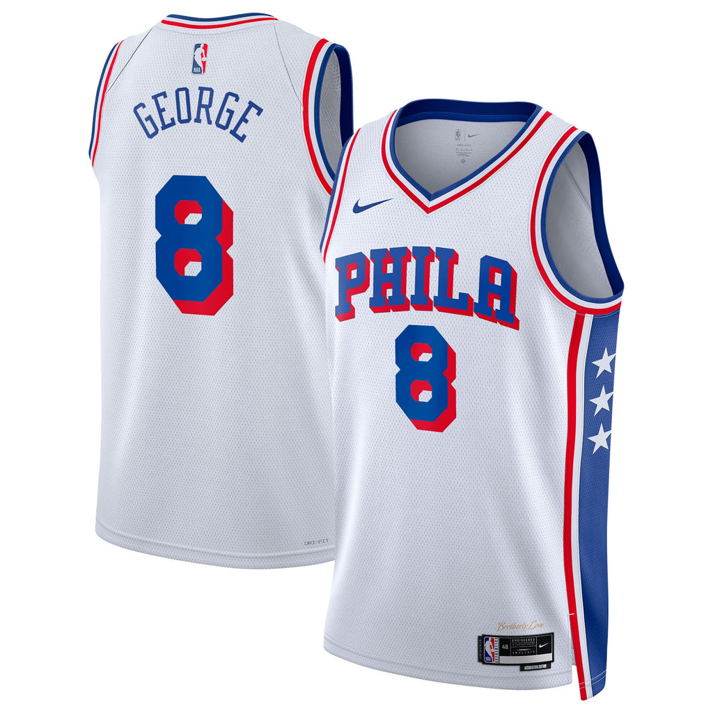Philadelphia 76ers NBA Nike Association Edition Swingman Jersey - White - Paul George - Unisex