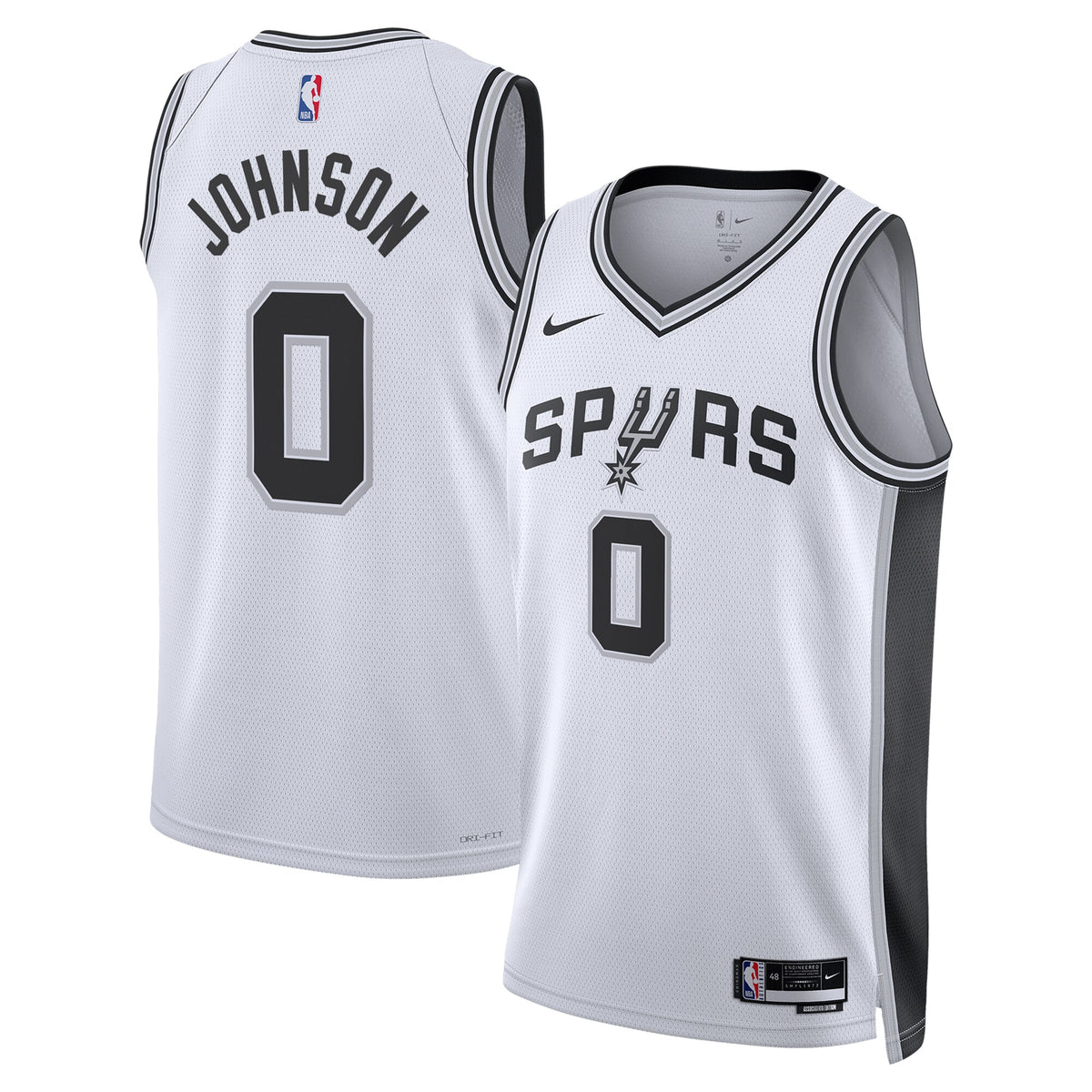 San Antonio Spurs NBA Nike Association Edition Swingman Jersey - White - Keldon Johnson - Unisex