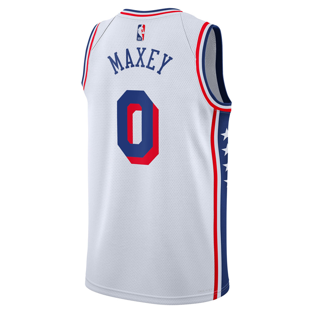 Philadelphia 76ers NBA Nike Association Swingman Jersey - White - Tyrese Maxey - Youth