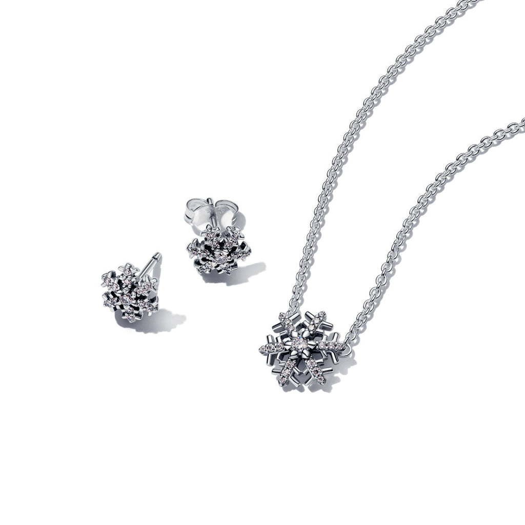 PANDORA Sparkling Snowflake Jewellery Gift Set Cubic Zirconia Giftsets Fashion Jewelry Gift For Women