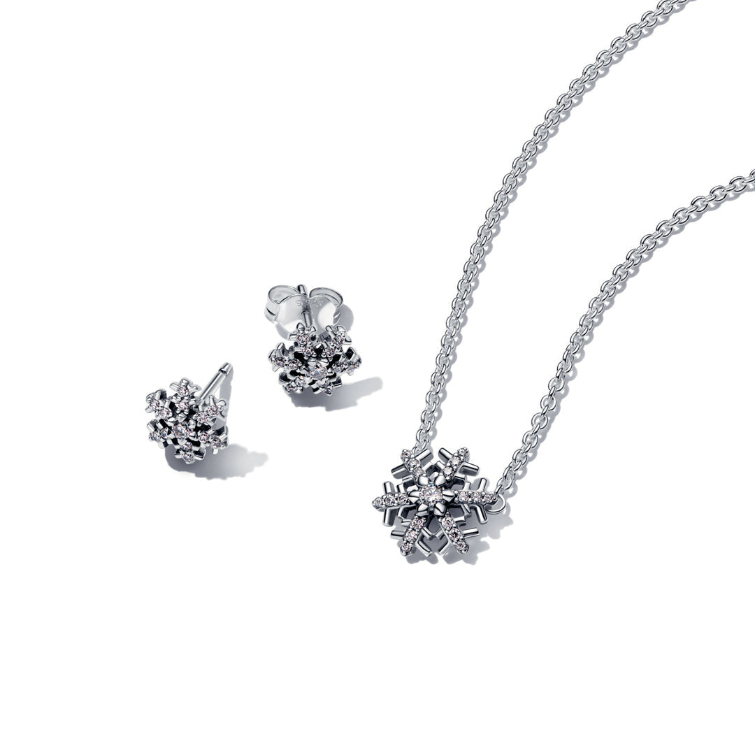 PANDORA Sparkling Snowflake Jewellery Gift Set Cubic Zirconia Giftsets Fashion Jewelry Gift For Women