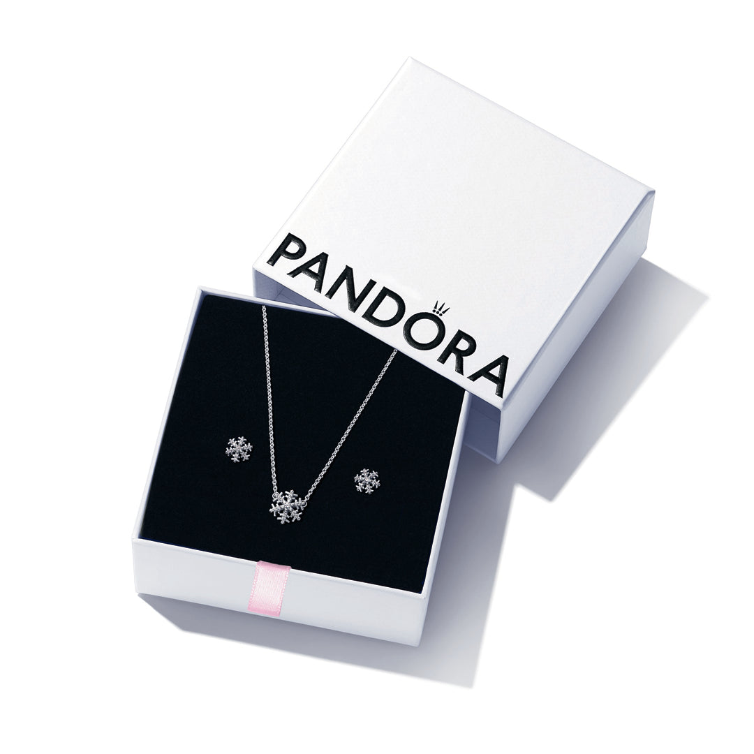 PANDORA Sparkling Snowflake Jewellery Gift Set Cubic Zirconia Giftsets Fashion Jewelry Gift For Women