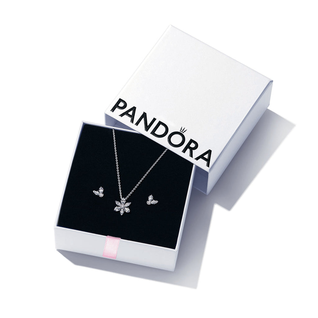 PANDORA Sparkling Herbarium Cluster Jewellery Gift Set Cubic Zirconia Giftsets Fashion Jewelry Gift For Women