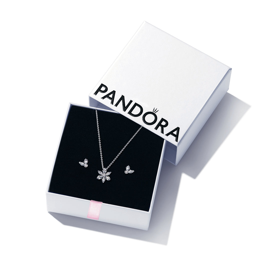 PANDORA Sparkling Herbarium Cluster Jewellery Gift Set Cubic Zirconia Giftsets Fashion Jewelry Gift For Women