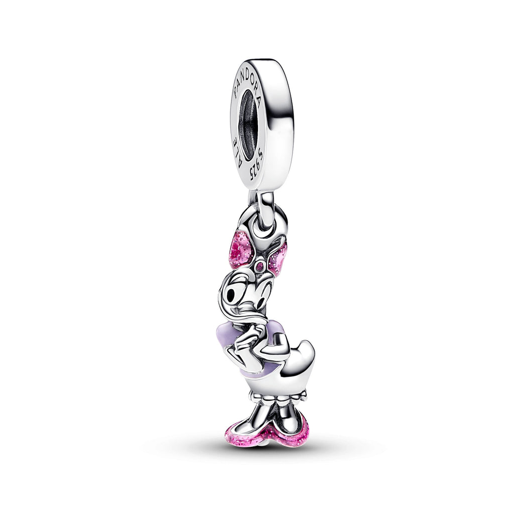 PANDORA Disney Daisy Duck Dangle Charm Enamel Pink Disney Classics Charms Bracelet Charm Jewelry Gift