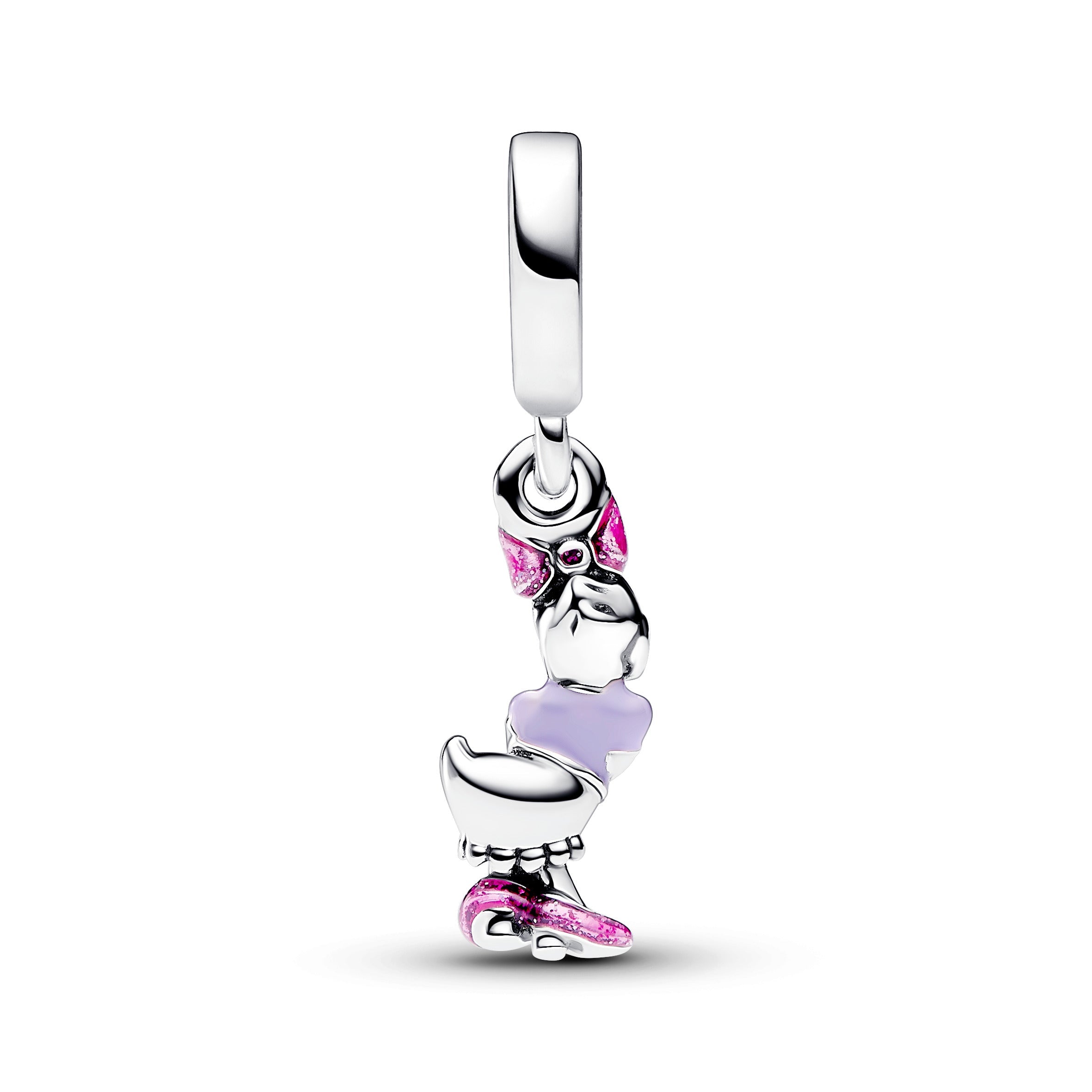 PANDORA Disney Daisy Duck Dangle Charm Enamel Pink Disney Classics Charms Bracelet Charm Jewelry Gift