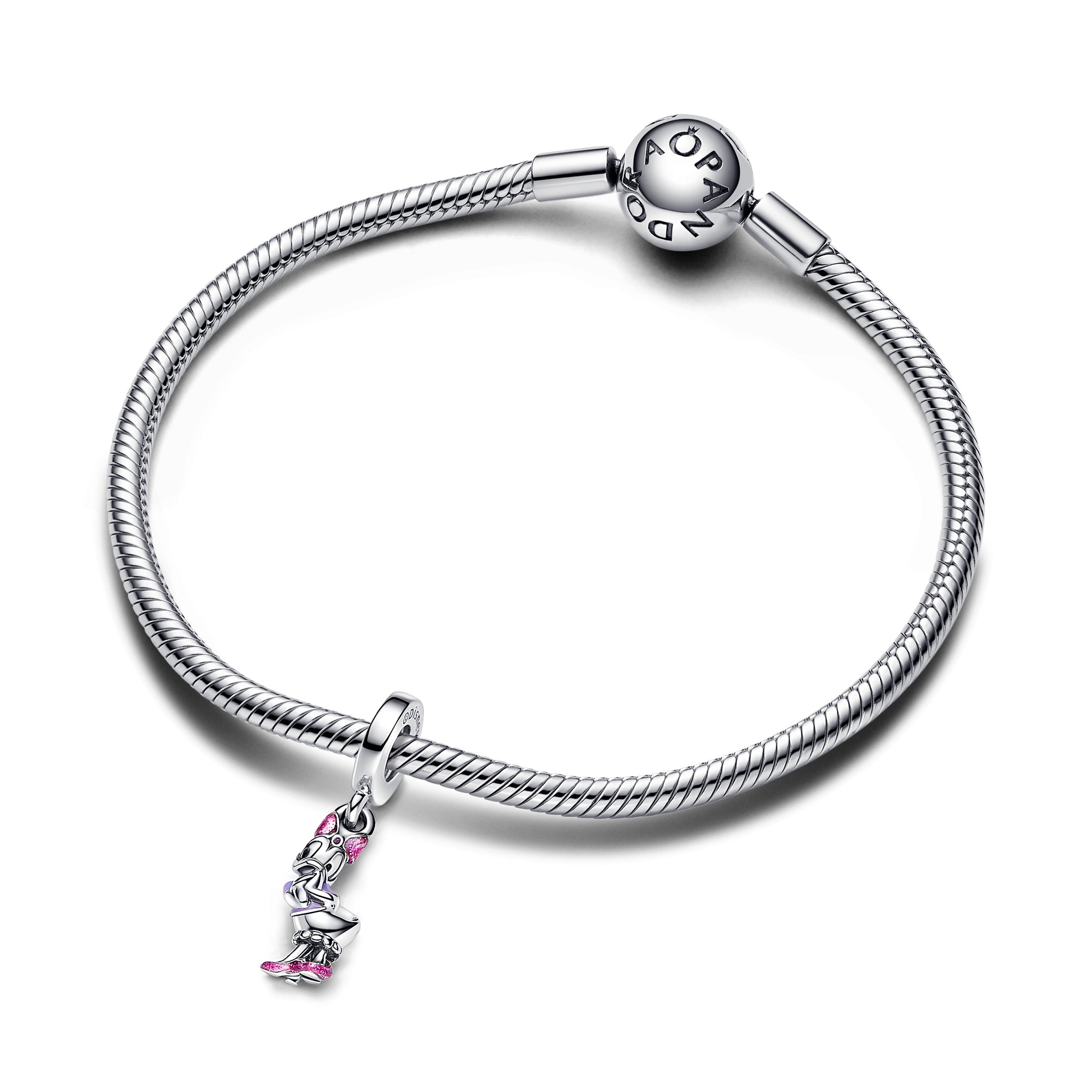 PANDORA Disney Daisy Duck Dangle Charm Enamel Pink Disney Classics Charms Bracelet Charm Jewelry Gift