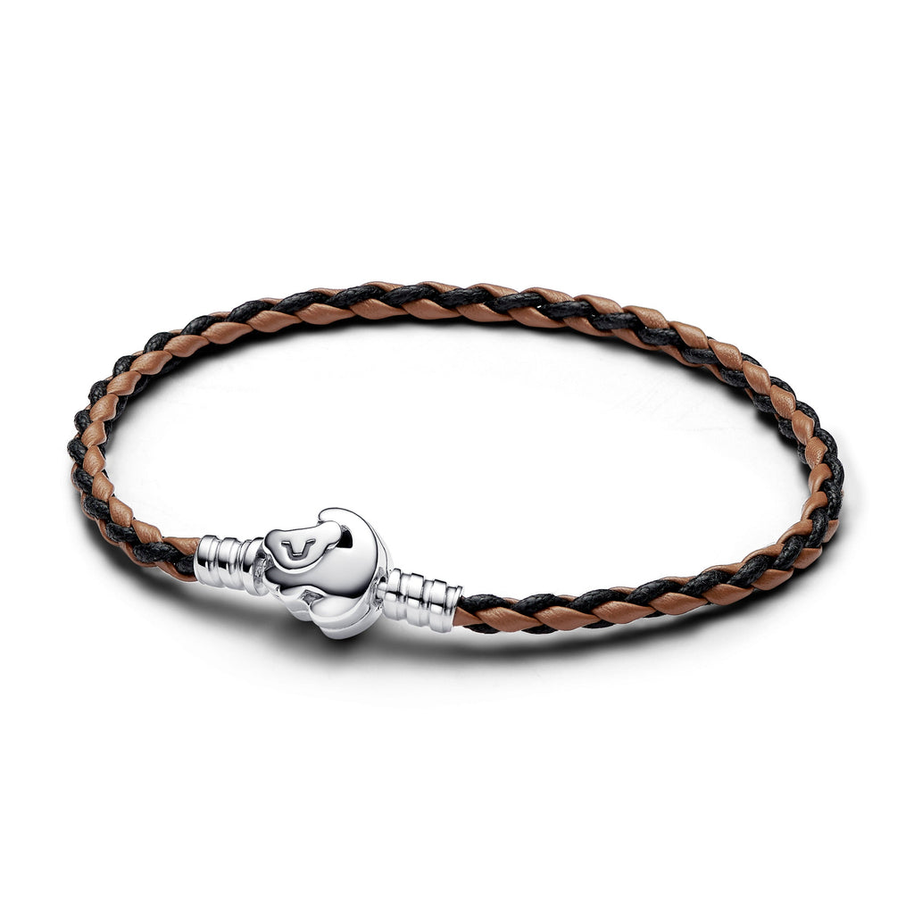 Disney The Lion King Clasp PANDORA Moments Braided Leather Bracelet Brown Disney Classics Bracelets Chain Bracelet Jewelry Gift