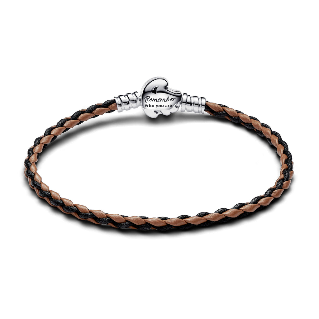 Disney The Lion King Clasp PANDORA Moments Braided Leather Bracelet Brown Disney Classics Bracelets Chain Bracelet Jewelry Gift