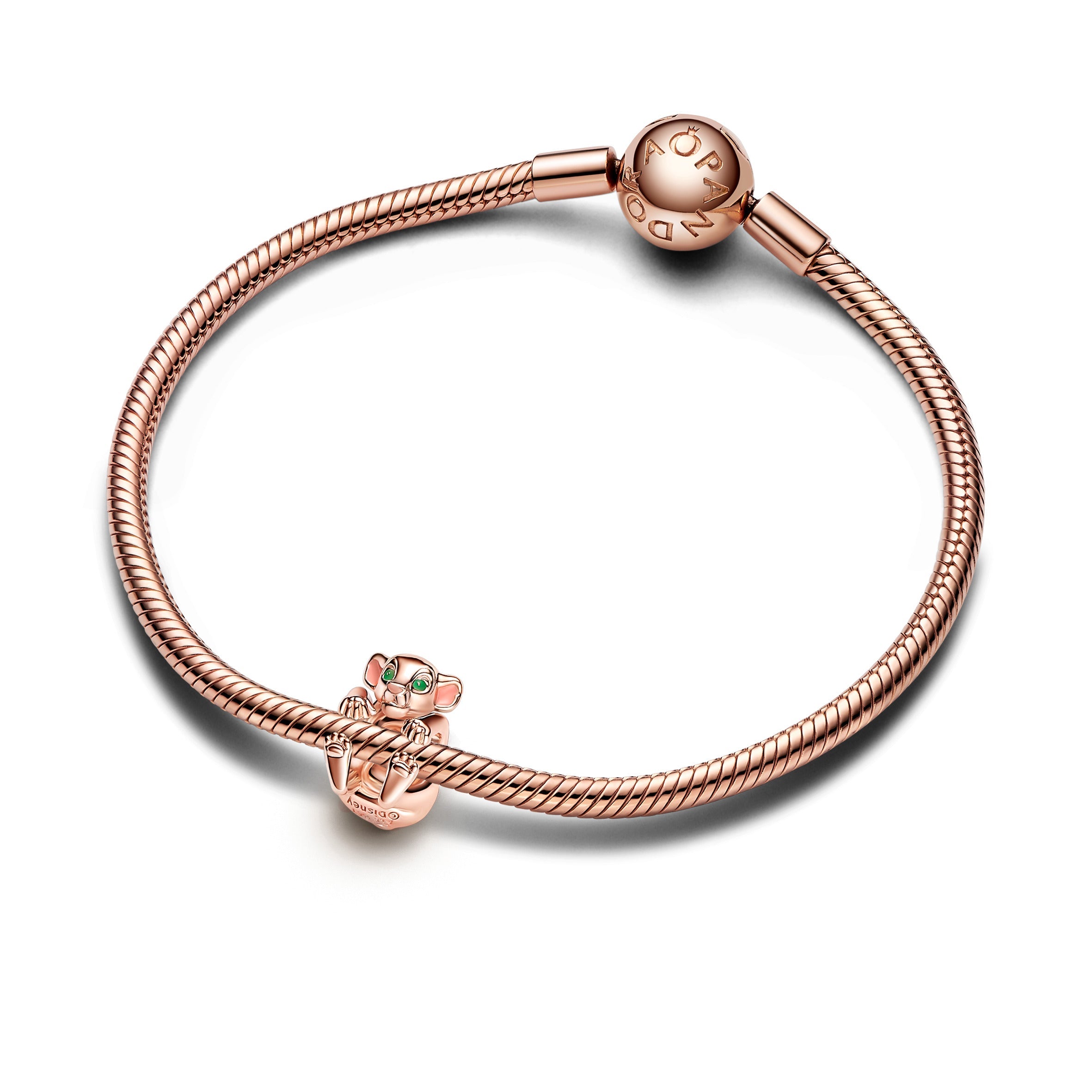 PANDORA Disney The Lion King Nala Charm 14K Rose Gold Plated Unique Metal Blend Green Disney Classics Charms Bracelet Charm Jewelry Gift