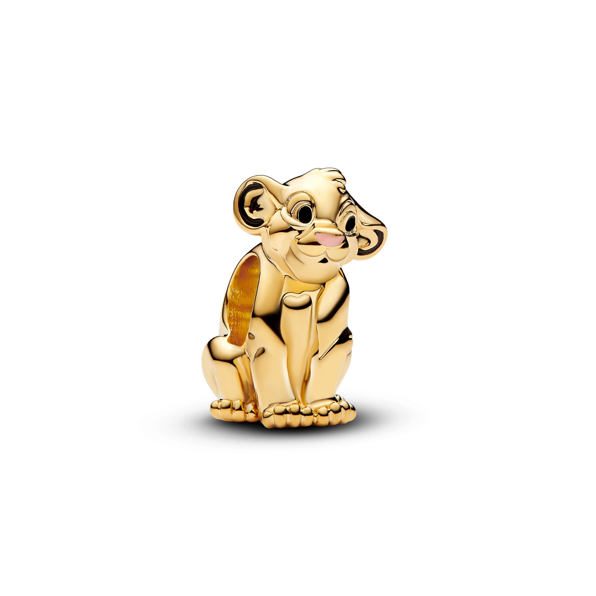 PANDORA Disney The Lion King Simba Charm 14K Gold Plated Unique Metal Blend Black Disney Classics Charms Bracelet Charm Jewelry Gift