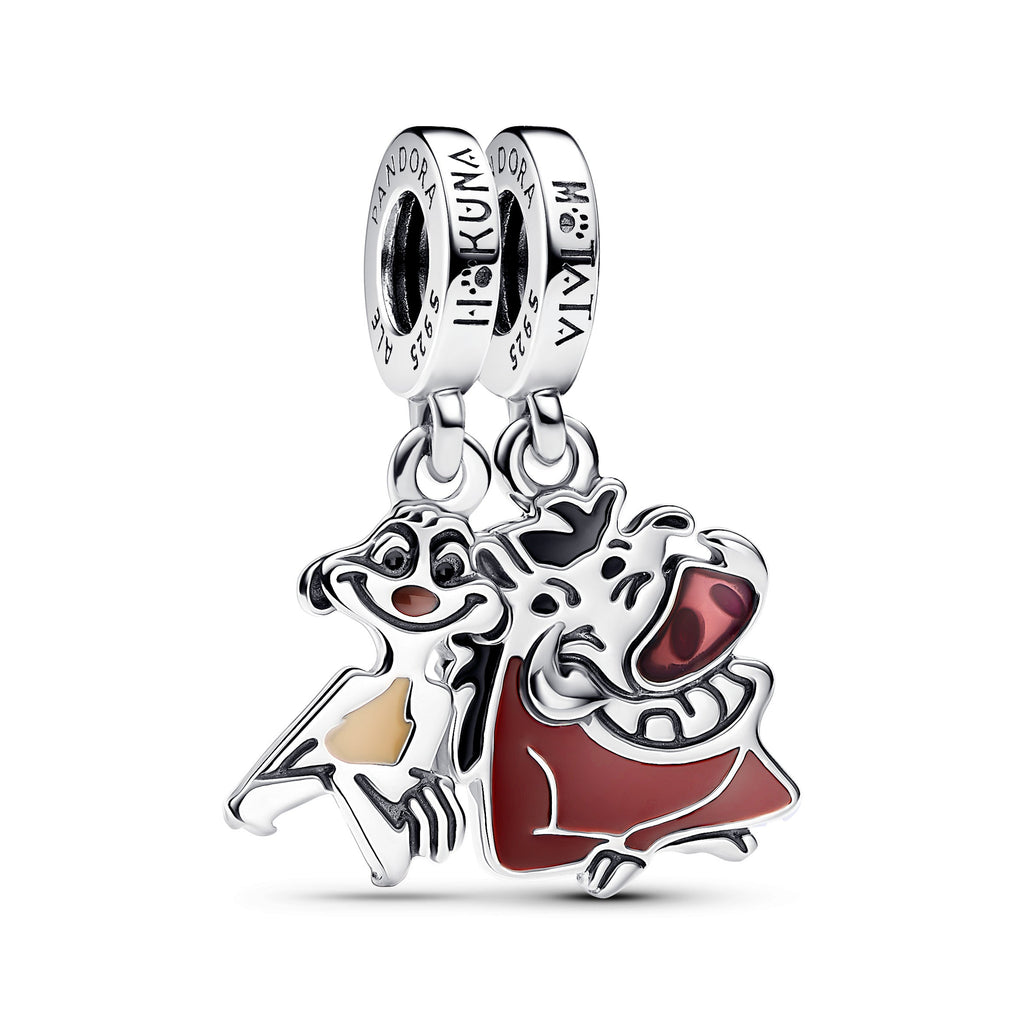 PANDORA Disney The Lion King Timon And Pumbaa Splittable Dangle Charm Enamel Multi-colour Disney Classics Charms Bracelet Charm Jewelry Gift