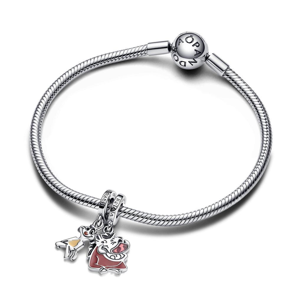 PANDORA Disney The Lion King Timon And Pumbaa Splittable Dangle Charm Enamel Multi-colour Disney Classics Charms Bracelet Charm Jewelry Gift