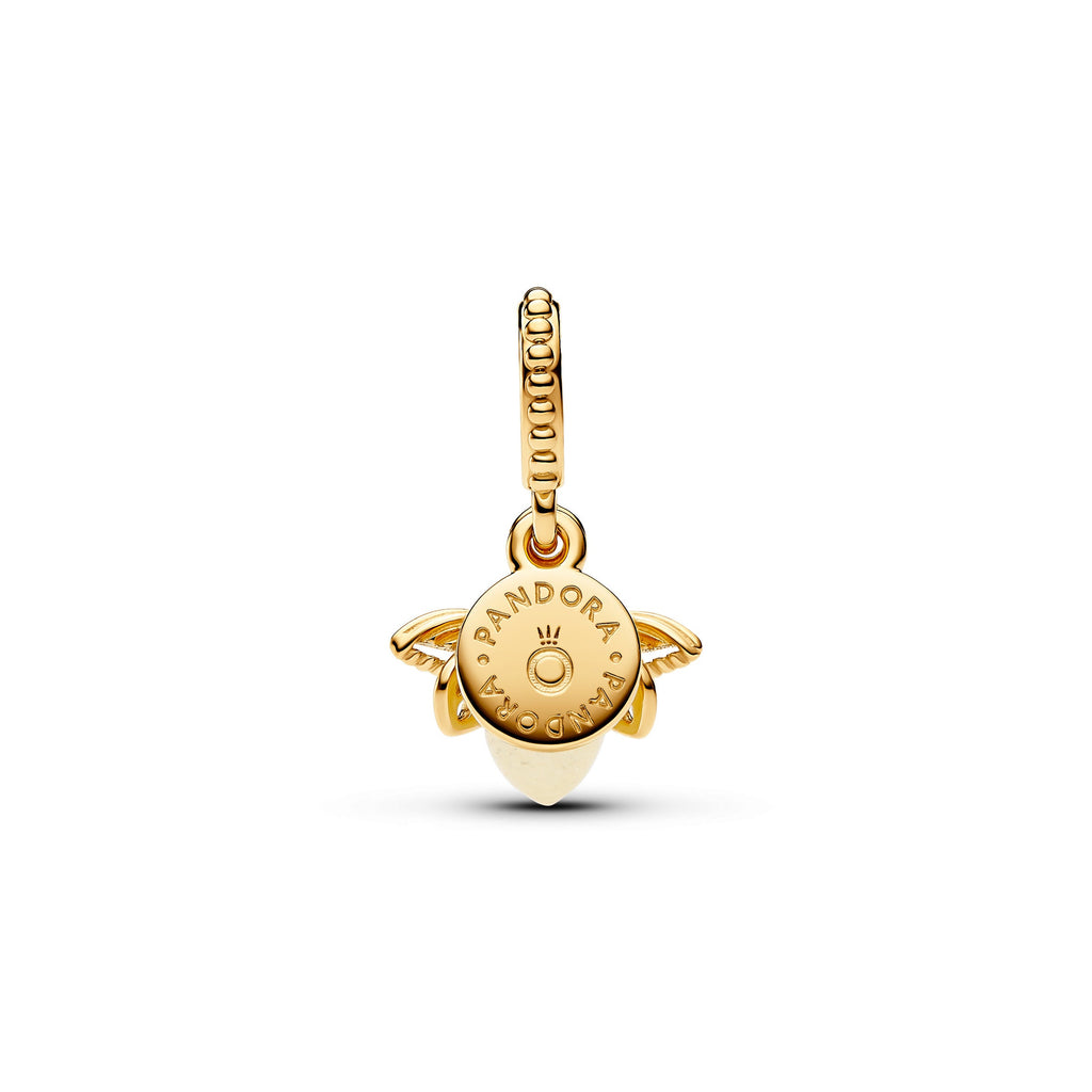 PANDORA Glow-in-the-dark Firefly Dangle Charm 14K Gold Plated Unique Metal Blend Animals Charms Bracelet Charm Jewelry Gift