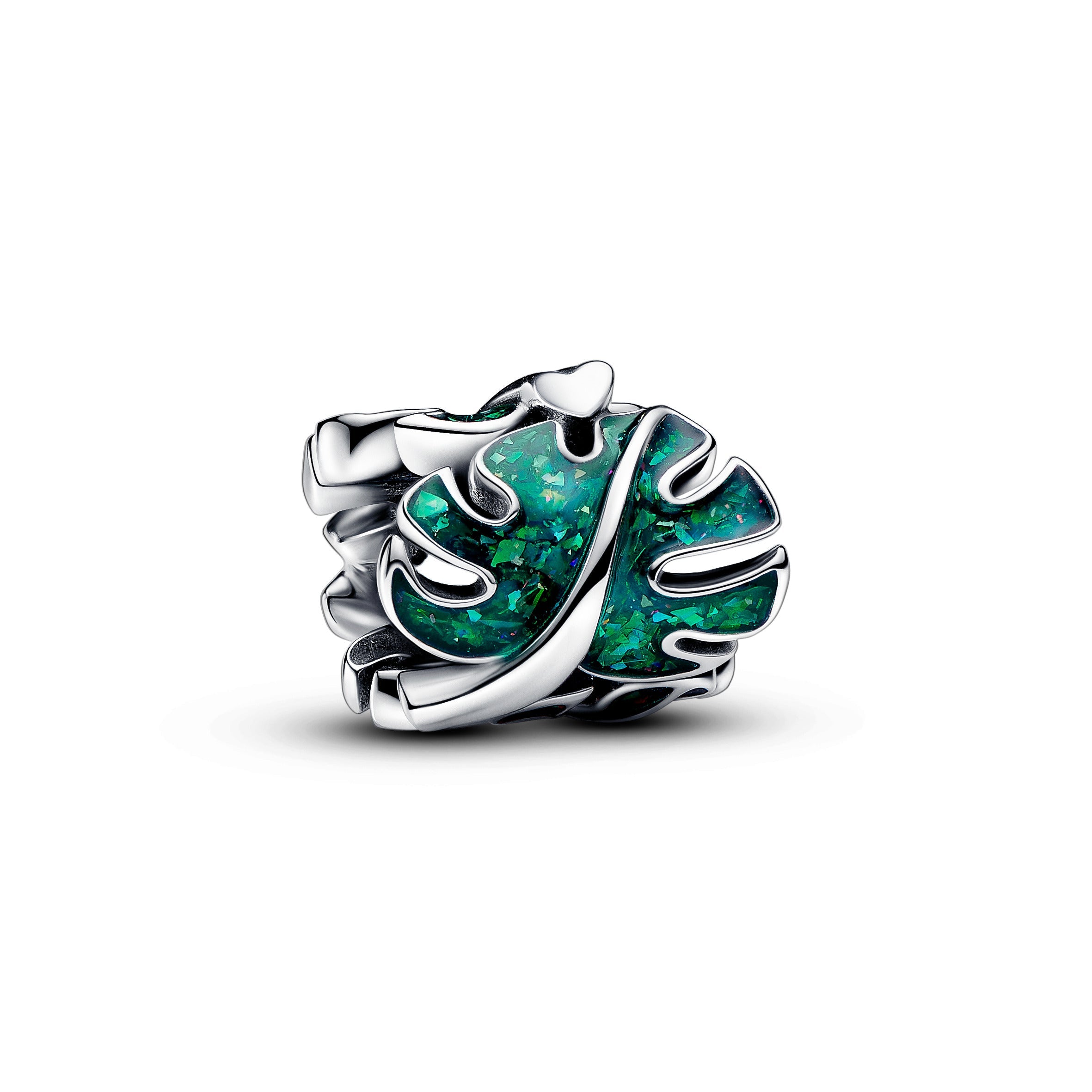PANDORA Green Monstera Leaves Charm Enamel Nature Charms Bracelet Charm Jewelry Gift
