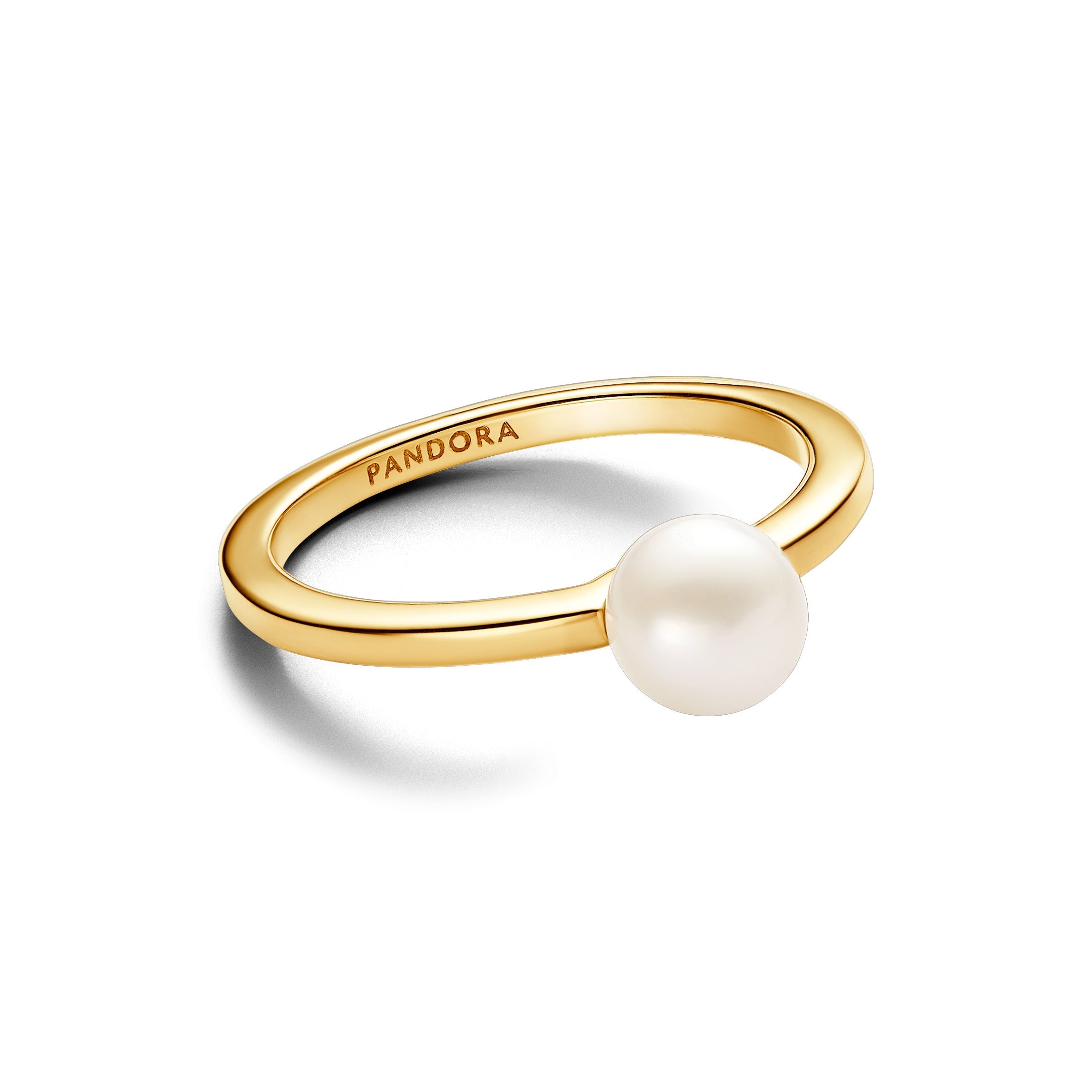PANDORA Treated Freshwater Cultured Pearl Ring 14K Gold Plated Unique Metal Blend Rings Statement Ring Jewelry Gift