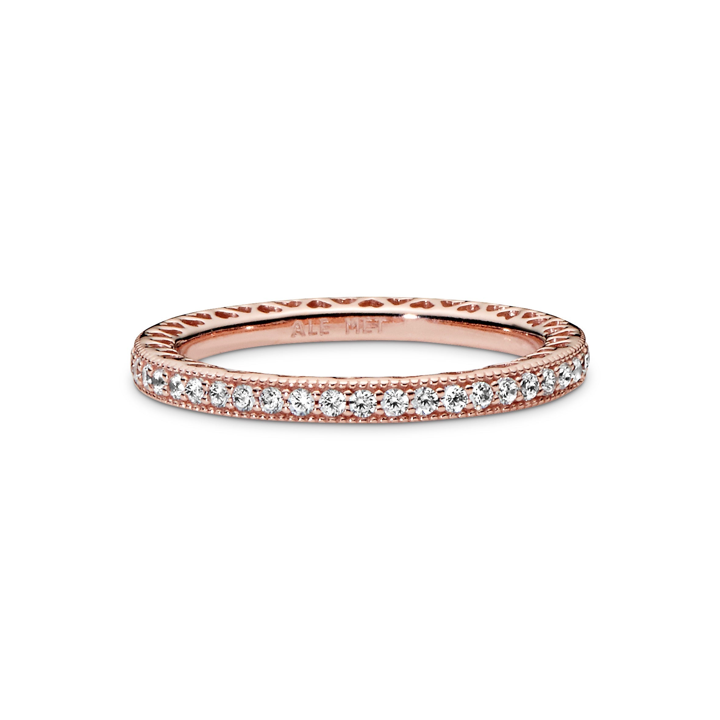 PANDORA Sparkle And Hearts Ring 14K Rose Gold Plated Unique Metal Blend Clear Rings Statement Ring Jewelry Gift