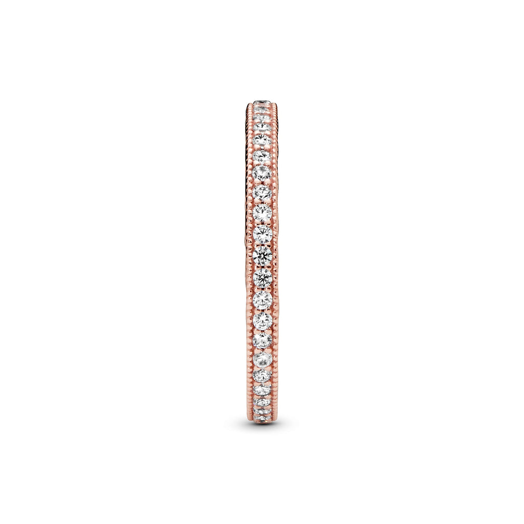 PANDORA Sparkle And Hearts Ring 14K Rose Gold Plated Unique Metal Blend Clear Rings Statement Ring Jewelry Gift