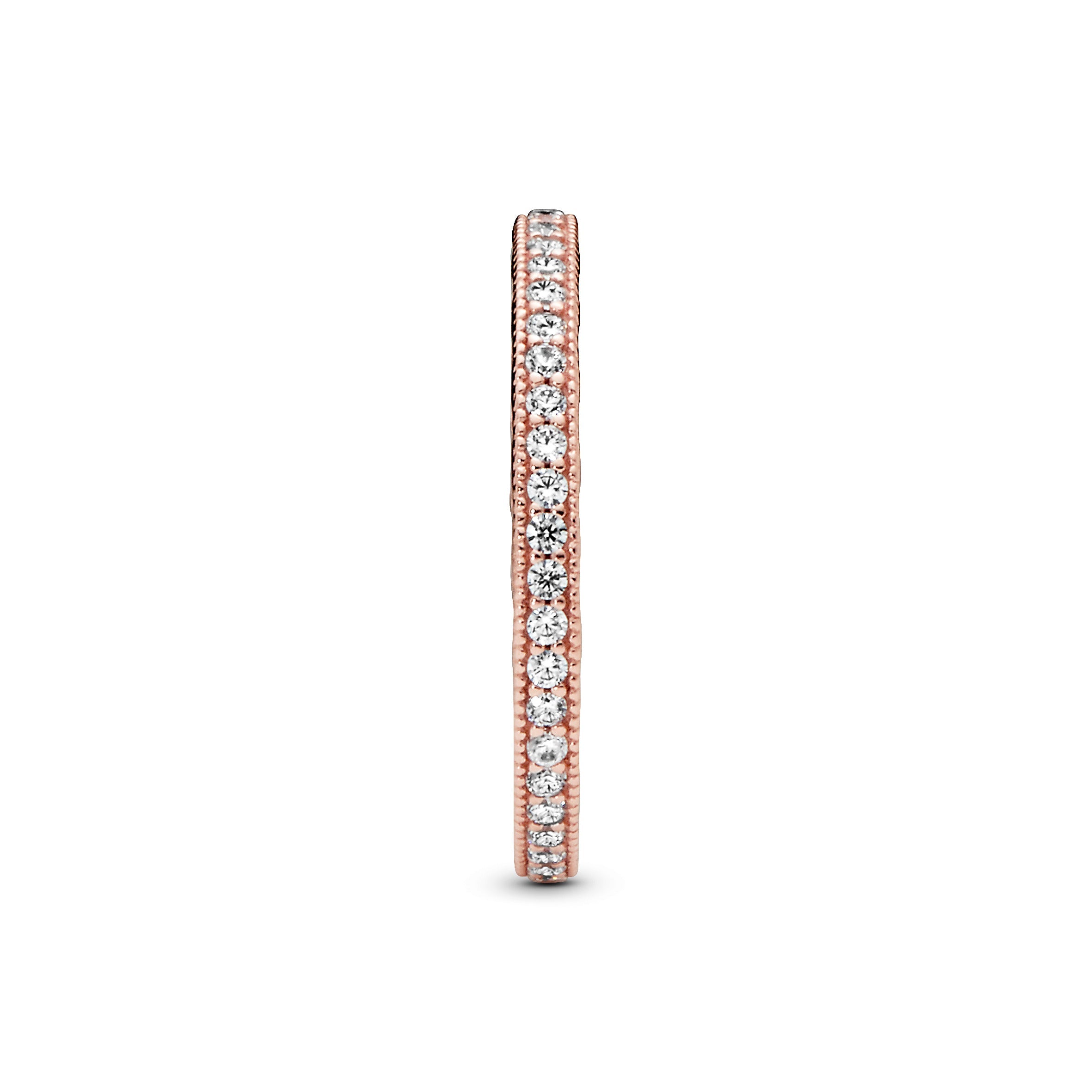 PANDORA Sparkle And Hearts Ring 14K Rose Gold Plated Unique Metal Blend Clear Rings Statement Ring Jewelry Gift