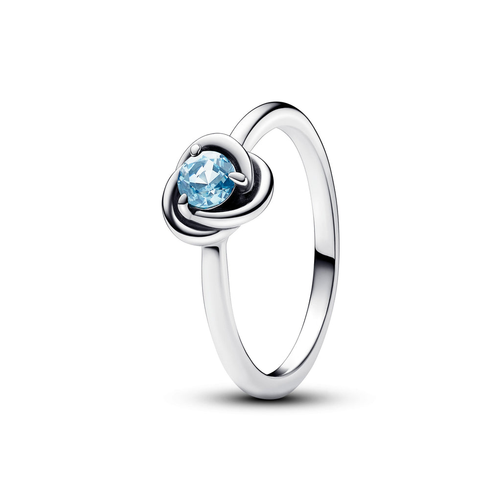 PANDORA Sea Aqua Blue Eternity Circle Ring Sterling Silver Birthdays Rings Statement Ring Jewelry Gift