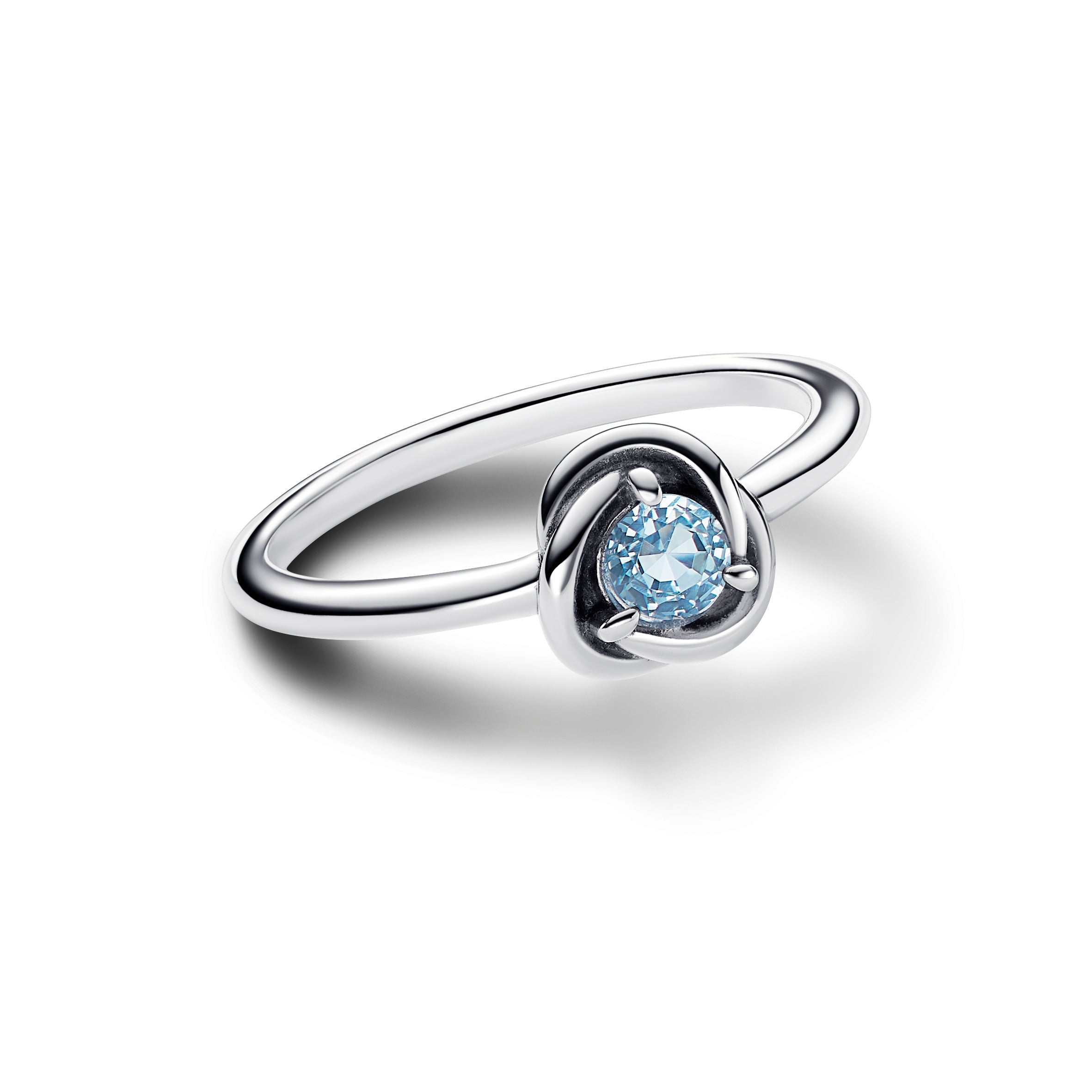 PANDORA Sea Aqua Blue Eternity Circle Ring Sterling Silver Birthdays Rings Statement Ring Jewelry Gift