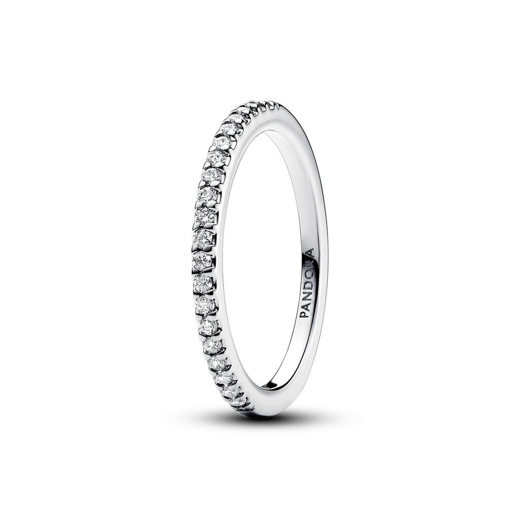 PANDORA Sparkling Band Ring Cubic Zirconia Silver Rings Statement Ring Jewelry Gift