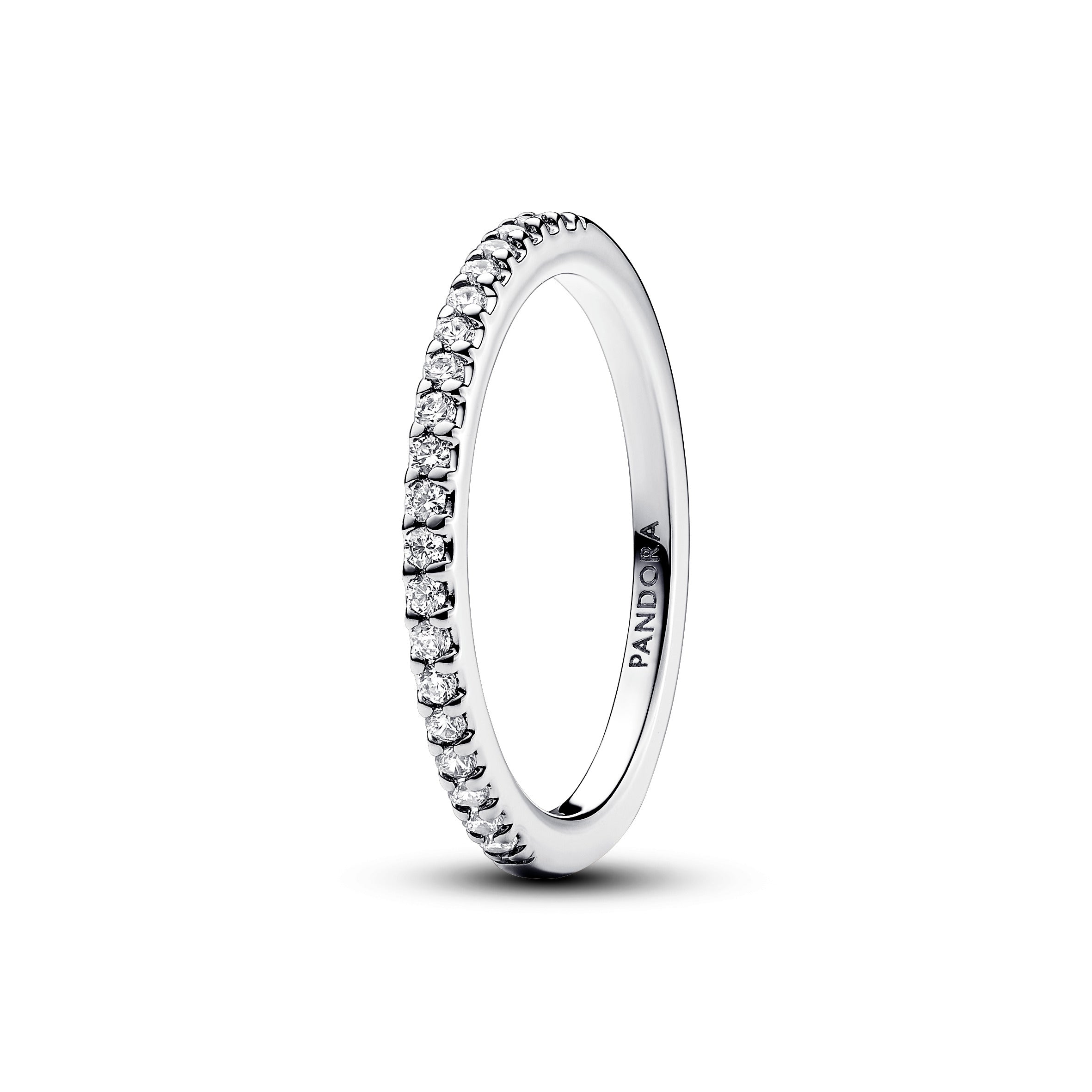 PANDORA Sparkling Band Ring Cubic Zirconia Silver Rings Statement Ring Jewelry Gift
