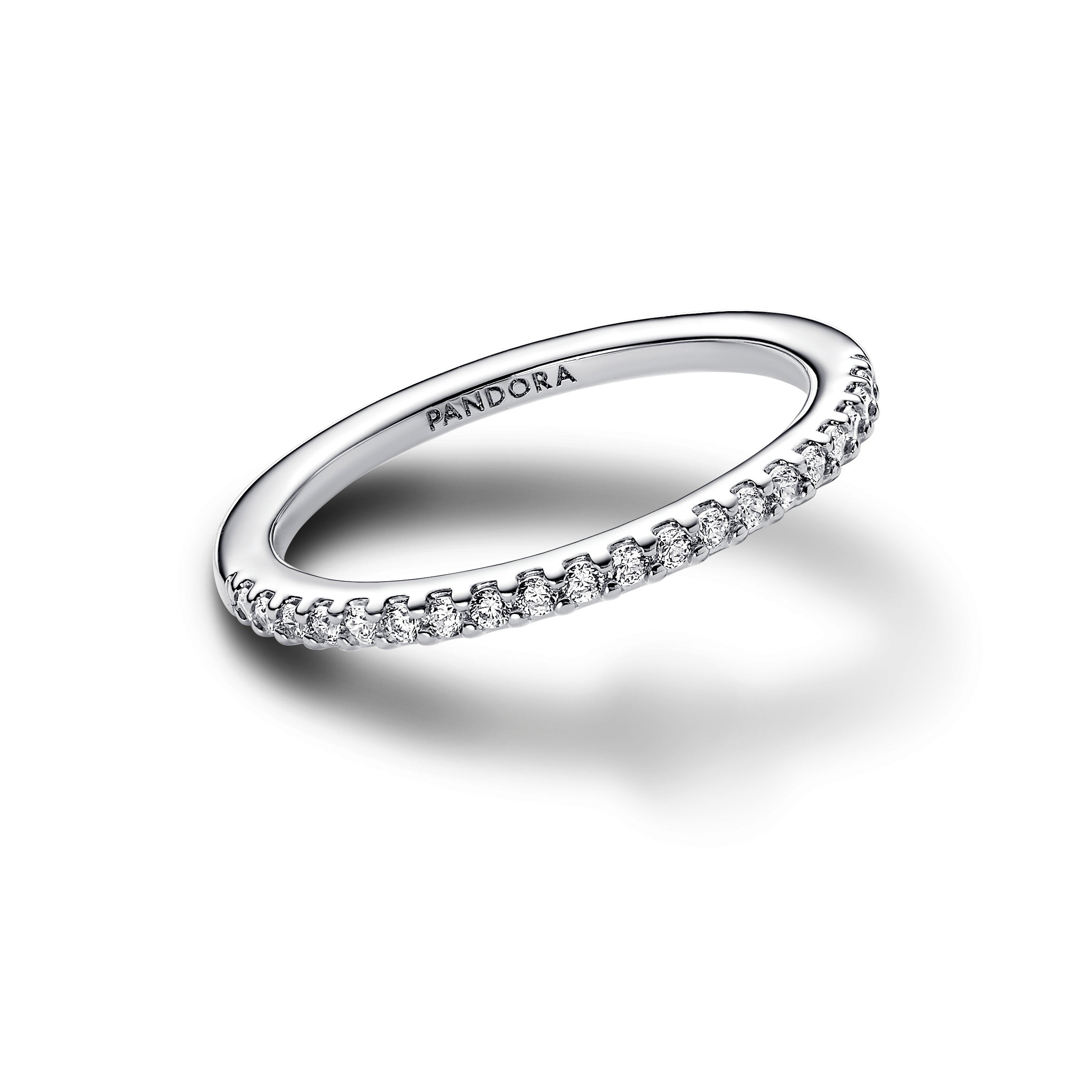 PANDORA Sparkling Band Ring Cubic Zirconia Silver Rings Statement Ring Jewelry Gift